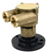 Rå havsvattenpump, hög kompatibilitet med V8-motorer, hållbar konstruktion i brons, vevaxelmonterad design.