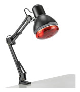 Infraröd lampa - Rödljusterapi värmelampa - 150 W - Höjdjusterbar - Hopfällbar - Smärtlindring & muskelavslappning - Svart