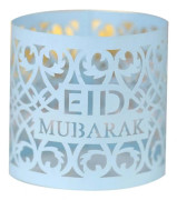 100 st Ljuslyktor i Ihåligt Design, Flammlösa Elektroniska Ljuslyktor, Dekoration för Ramadan, Festdekoration, Blå