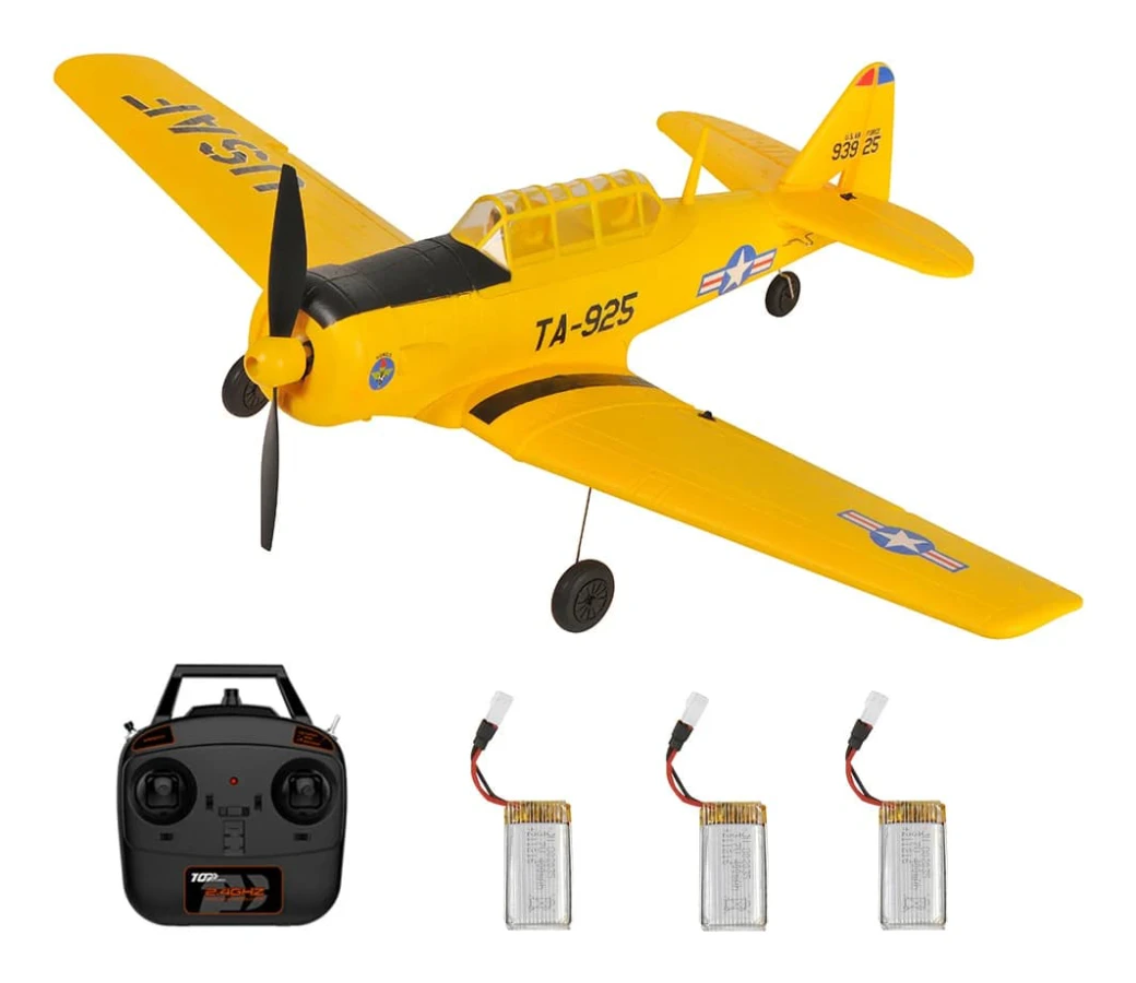 RC-flygplan, 4CH, 6-axlig gyro, EPP-skum,Gul 3 Batterier