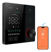 Smart Termostat, AI Smart Lärande, APP Kontroll, LED Digital Pekskärm,SVART