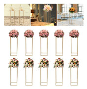 Bröllopsdekoration - Blomsterställ & Ballongställ - 60 cm Höjd - Järn - 10-pack - Bordscenterpiece - Gul
