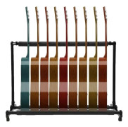 Gitarrställ, rymmer 9 gitarrer, solid järnkonstruction, hopfällbar design
