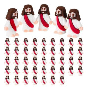 12/48 st Mini Jesus Figurin PVC Frälsare Jesus Figur Modell Staty Skulptur Skrivbordsdekoration Påskprydnad Julhelg Present