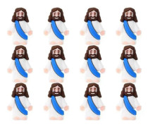 12/48 st Mini Jesus Figurin PVC Frälsare Jesus Figur Modell Staty Skulptur Skrivbordsdekoration Påskprydnad Julhelg Present
