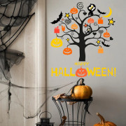 Halloween Dekorationer Fönsterklistermärken Dekaler, Halloween Svarta Spindlar/Söta Pumpor Klistermärken Dekorationer, Halloween Fönster
