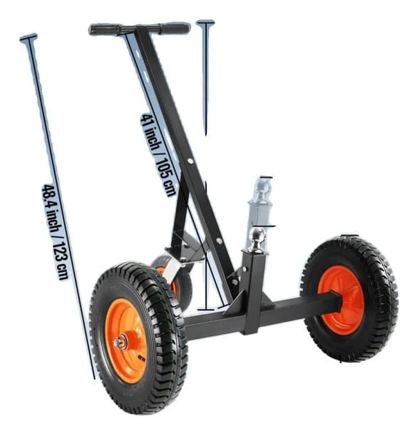 Trailer Dolly, 1000 lbs dragkapacitet, justerbar höjd på dragkulan,svart