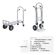 Fällbar Handtruck, Lastkapacitet 800/1000 lbs, Hållbar Aluminiumram,800 lbs in Swedish is "800 pund".