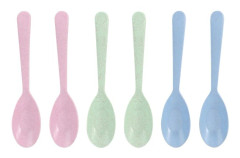 6 Pcs Plastic Serving Spoons Wheat Straw Tableware Wheat Straw Spoon Plastic Soup Spoons Children Plastic Spoons
