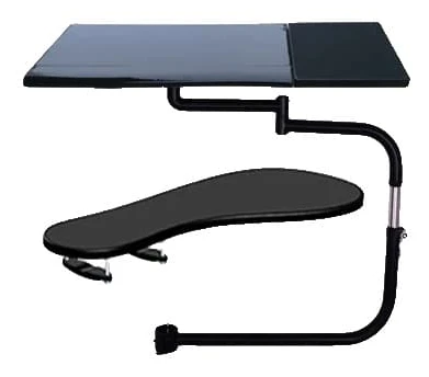 Stolpklämma för stol med full rörelse, justerbart design, handledsstödskudde, svart