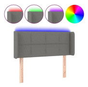 Sänggavel tillbehör sovrum möbel med LED 83 x 16 x 78/88 mörkgrå tyg