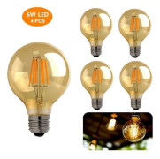 /Ryi/ Vintage Edison Glödlampa E27 - - Varmvit 40W - 4-pack