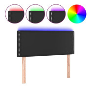 Huvudgavel - LED - Svart - 80x5x78/88 cm - Syntetiskt läder - Klassisk stil