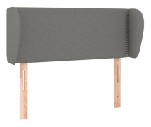 Sänggavel - Klassisk - Mörkgrå - 93x23x78/88 cm - Hållbart tyg - Ben i trä