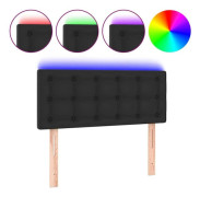 Huvudgavel - LED - Svart - 80x5x78/88 cm - Syntetiskt läder - Klassisk stil