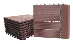 11x WPC-plattor med träliknande finish för balkong/terrass 30 x 30 cm = 1 m² färg kaffe linjär horisontell 04_0006195