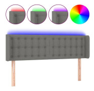 Sänggavel - TDL - TDL0201132 - LED - Mörkgrå tyg - 147 x 16 x 78/88 cm