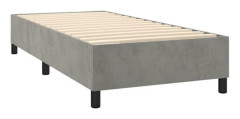 Sommier - TDL - 90x200 cm - Ljusgrå sammet - 1 plats - Enkelt att montera