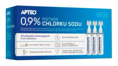 APTEO 0,9 % natriumkloridlösning FYSIOLOGISK SALT 40 ampuller x 5 ml