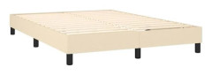 Sommier - TDL - 140x200 cm - Tyg crème - 2 platser - Plywood-lameller