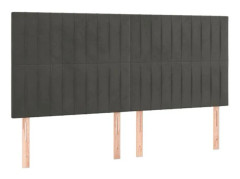 Sänggavel - Klassisk - 100x5x78/88 cm - Mörkgrå sammet - 4 delar - Elegant