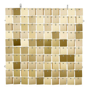 Paljettpanel, rutor, ljusguld, 30x30 cm