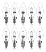 /HH/42W E14 C35 Dimbar halogenlampa AC 220-240V Varmvit 2700K e14 transparent halogenljus (10st)-Perfekt