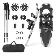 Snöskor, 4-i-1 Lätta Terrängsnöskor med Flexibelt Pivot System-30, Silver