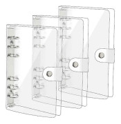 3-pack A6 Transparent Mjuk PVC 6-rings Pärm Omslag Klar Pärm Notebook Omslag A6 Pärm för Påfyllning js