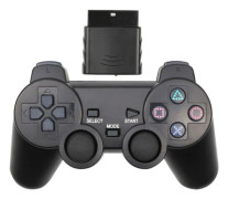 Trådlös spelkontroll Dubbel Vibration 2.4GHz Låg Latens Fjärrkontroll Spelkontroll Kompatibel med PS2 Svart
