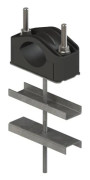 U-2-hållare för ŻN-stolpe med L200 M10-fäste, diameter 45-75 mm