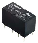 Subminiatyrrelä RSM822N-2112-85-S024 monostabilt, 2 växlande kontakter, 2 A, för kretskort. Ingång/spole: 1-16, spänning