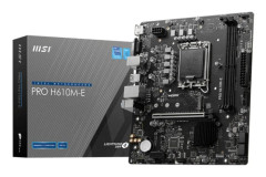 MSI PRO H610M-E - Moderkort - micro ATX - LGA1700-uttag - H610 Chipuppsättning - USB 3.2 Gen 1 - Gigabit LAN - inbyggda grafiken (CPU krävs) - HD-lju