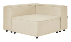 Hörnsektion Beige Linne 1-sitsig Soffa Modul Modern Enkelsits Vardagsrum