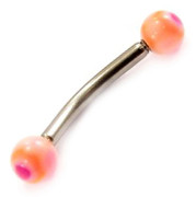 Les Trésors De Lily [C4911] - Arcade Piercing 'Tecno' Orange Fuchsia orange