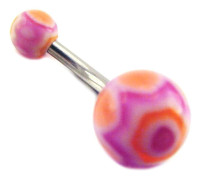 Les Trésors De Lily [C4958] - Body Piercing Ball 'Tecno' Lila Orange violett
