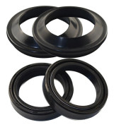 4 st Motorcykel ATV Framgaffel Dämpare Oljetätning + Dammtätningar 41x54x11mm Svart
