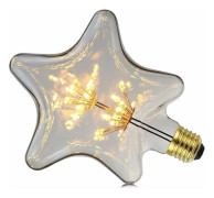 {CACA} Vintage LED-lampa 3 W - 2200 K - Varmgul - E27 (stjärna)