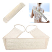 Exfolierande Loofah Ryggskrubbare, Naturlig Luffa Loofah Pad Badborste, Ryggtvättare för Dusch Badsvamp Kropp, Dubbelsidig Skrubbband Rygg