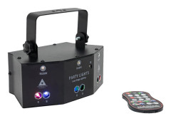10W Effekt, 12 Mönster, Fjärrkontroll,Strobelys, EU-plugg