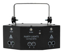 Bärbar LED Laser Scenelampa, 10W Effekt, Fjärrkontroll, 12 Mönster,svart, EU-kontakt