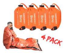 4st Utomhus Vattentät Termisk Nödsovsäck Camping Överlevnad Bivvy Säck Orange