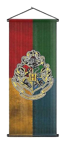Kontorsskylt för hemmabruk, för dekoration av studentrum, officiellt licensierad Warner Bros Hogwart's Crest inomhus- och utomhusbanner, återanvändbar förpackning för