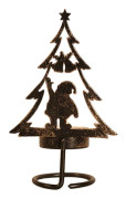 Julgran Ljusstake, Metall Julgran Ljusstake För Jul Hem Fest Bord Mantel Dekorationer Tomte Brons