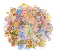 Scrapbooking Stickers 180 st Vintage Växter Blommor Dekorativa Klistermärken Varmstämpling PVC Självhäftande Klistermärke