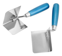 Paket med 80 x 60 mm hörnspacklar, invändiga och utvändiga hörnspacklar, rostfritt stål, för professionell putsning, gipsarbeten