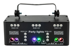 LED DJ-projektorlampa, 21 ljushål, ljudkontroll, IP42-skydd,Svart