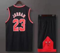 #23 Michael Jordan Baskettröja Set Bulls Uniform för barn Vuxna Black Black 2XL (170-175CM)