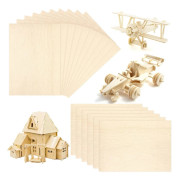 10 st Balsaträskivor, träplywood hobby träbräda för DIY hantverk trämodell (150 x 150 x 1,5 mm)