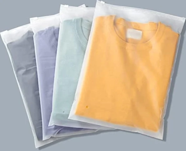 50 st T-shirt Förpackningspåsar med dragkedja, plastpåse